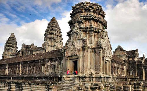 Angkor Wat rises 65 metres above the Cambodian jungle. Angkor Wat rises 65 metres above the Cambodian jungle.